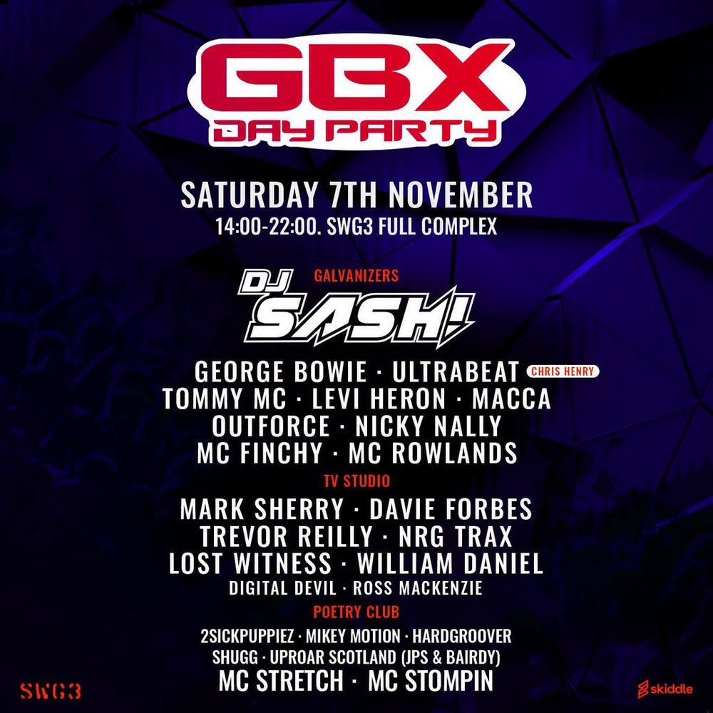 Mark Sherry — GBX Day Party, SWG3 Glasgow flyer